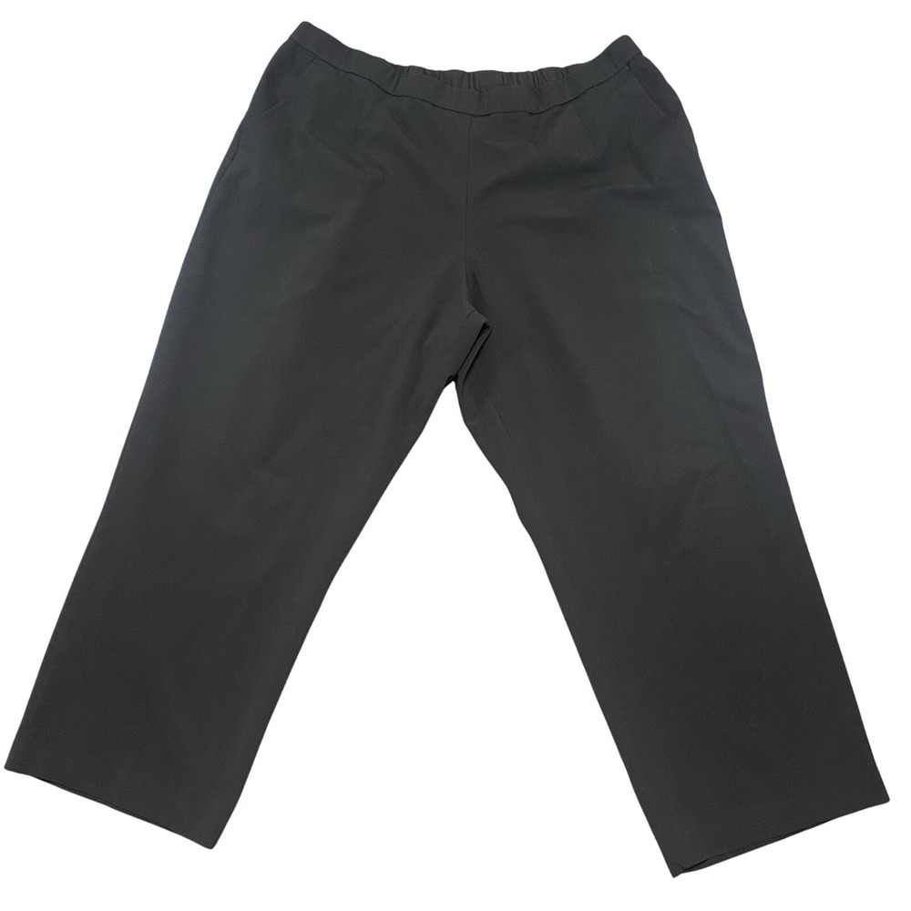 Briggs Women's Dress Pants Black Polyester Pull On Size 22WS Flat Front